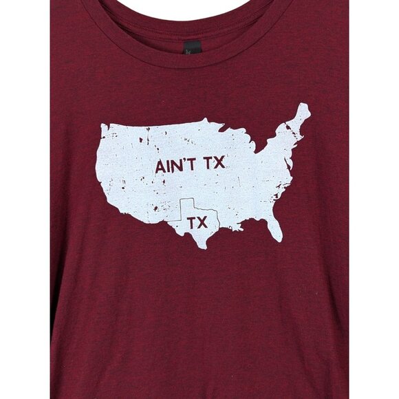 District Women size 2XL Perfect Blend Crew Neck T Shirt AIN'T Texas Classic Fun - Picture 2 of 8
